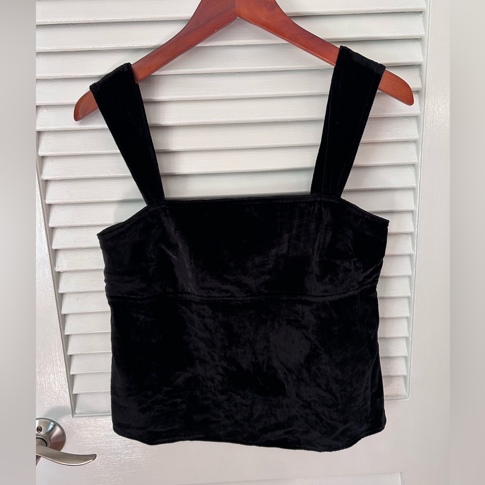 Pilcro Black Top Velvet S NWOT